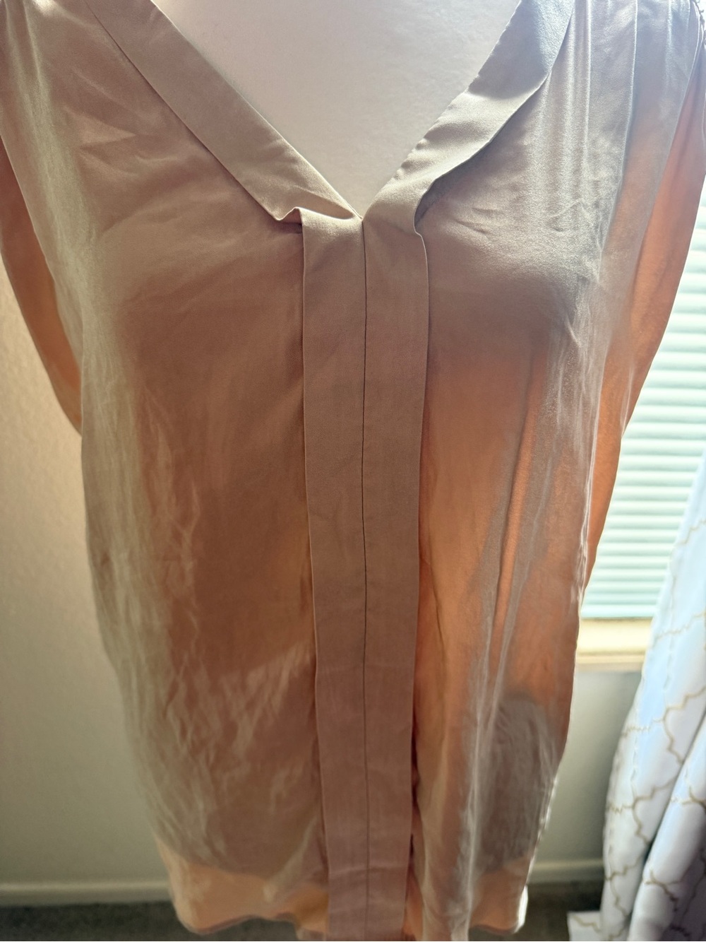 Anna Neutral Taupe V-Neck Sleeveless Blouse - Picture 2 of 4